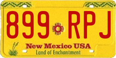 NM license plate 899RPJ