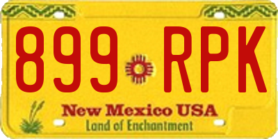 NM license plate 899RPK