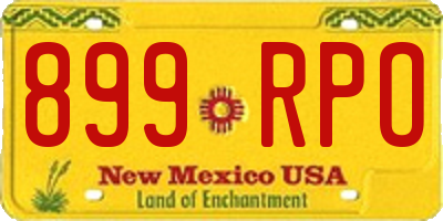 NM license plate 899RPO