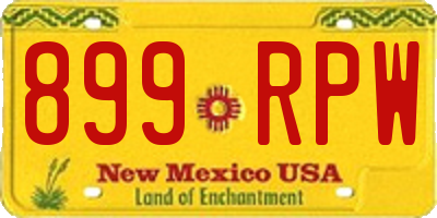 NM license plate 899RPW
