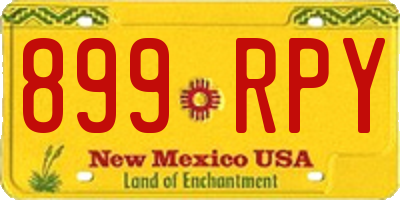 NM license plate 899RPY