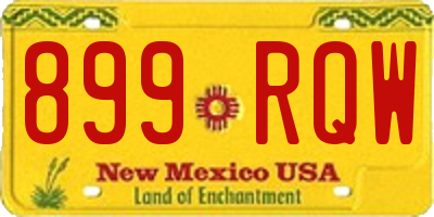 NM license plate 899RQW