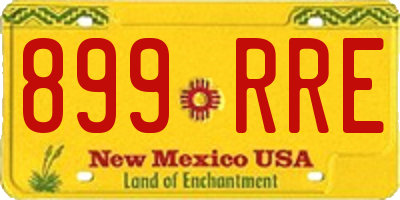NM license plate 899RRE