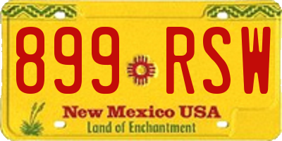 NM license plate 899RSW