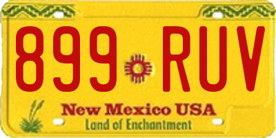 NM license plate 899RUV