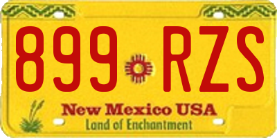 NM license plate 899RZS