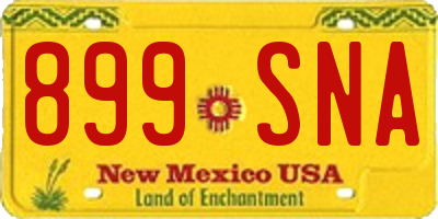 NM license plate 899SNA
