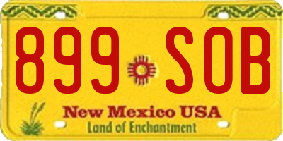 NM license plate 899SOB