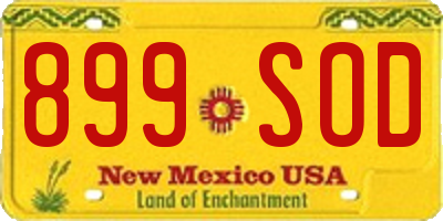 NM license plate 899SOD