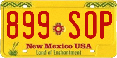NM license plate 899SOP