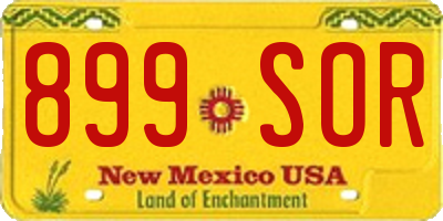 NM license plate 899SOR