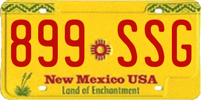 NM license plate 899SSG