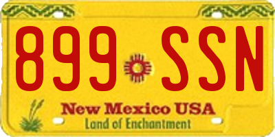 NM license plate 899SSN