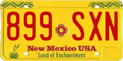 NM license plate 899SXN