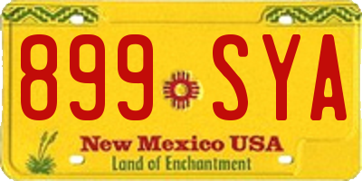NM license plate 899SYA