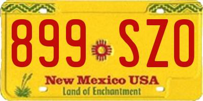 NM license plate 899SZO