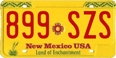 NM license plate 899SZS