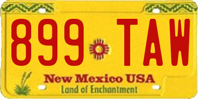 NM license plate 899TAW
