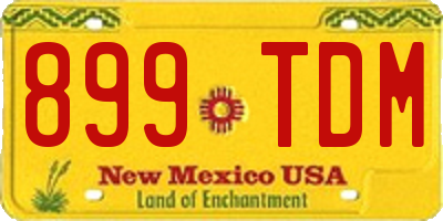NM license plate 899TDM