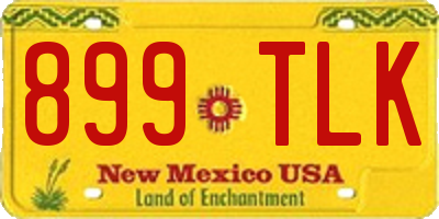 NM license plate 899TLK