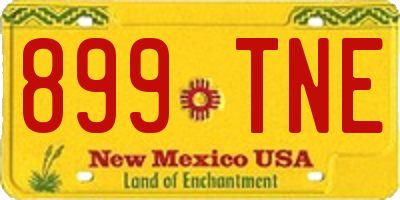 NM license plate 899TNE