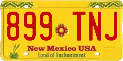 NM license plate 899TNJ