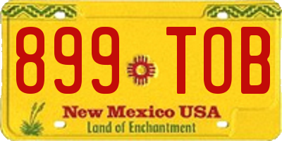 NM license plate 899TOB