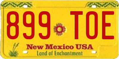 NM license plate 899TOE
