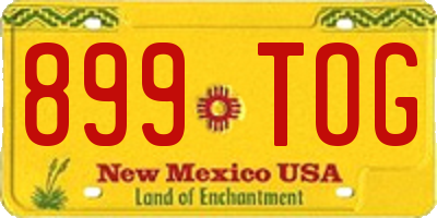 NM license plate 899TOG