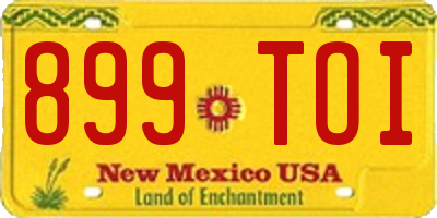 NM license plate 899TOI