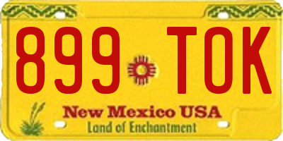 NM license plate 899TOK