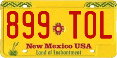 NM license plate 899TOL