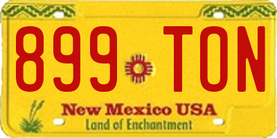 NM license plate 899TON