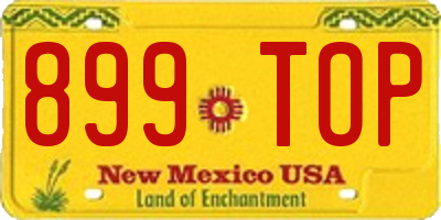 NM license plate 899TOP
