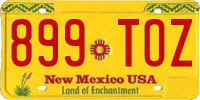 NM license plate 899TOZ