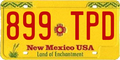 NM license plate 899TPD