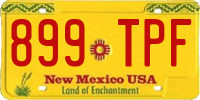 NM license plate 899TPF