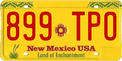 NM license plate 899TPO