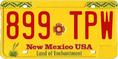 NM license plate 899TPW