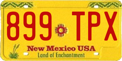 NM license plate 899TPX