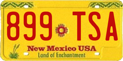 NM license plate 899TSA