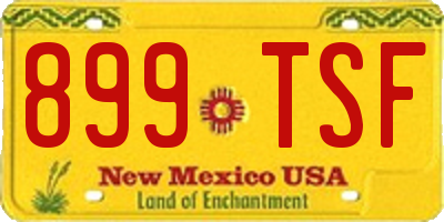 NM license plate 899TSF