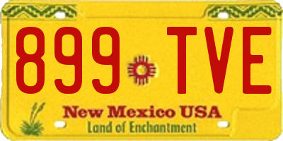 NM license plate 899TVE