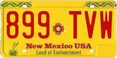 NM license plate 899TVW