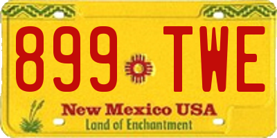 NM license plate 899TWE