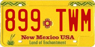 NM license plate 899TWM