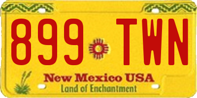 NM license plate 899TWN