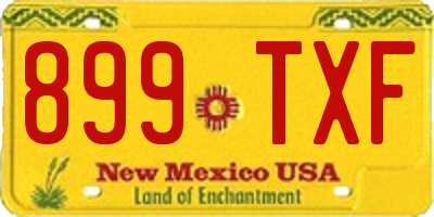 NM license plate 899TXF