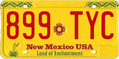 NM license plate 899TYC