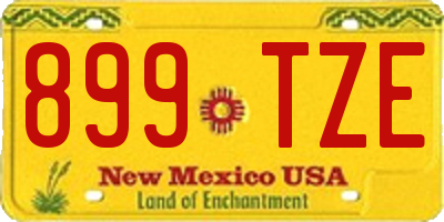 NM license plate 899TZE
